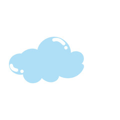 Obraz premium Set of cartoon cloud in a flat design. Fluffy white cartoon clouds in blue sky vector set. Cloudy day heaven. Cartoon cloudy fluffy