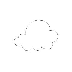 Line art dot cloud doodles design element stock. drawing cloud, presschool. kid education book