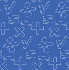 Blue Math Symbol Pattern Design