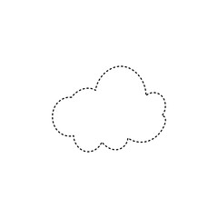 Line art dot cloud doodles design element stock. drawing cloud, presschool. kid education book