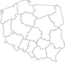 Poland Map Outline in Simple Design