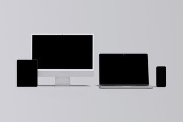 Blank display of monitor laptop tablet and smarphone