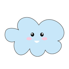 kawaii blue sky character elemeent cutes doodles stock design