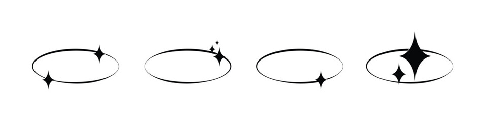 Oval Sparkling Star Trail Set Icon
