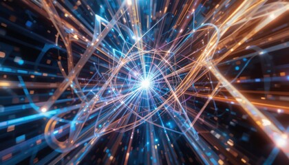 Abstract Digital Space: A Journey Through Neon Pathways