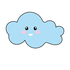 kawaii blue sky character elemeent cutes doodles stock design