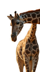 Giraffe Bending Neck to Eat Leaves from Acacia Tree
