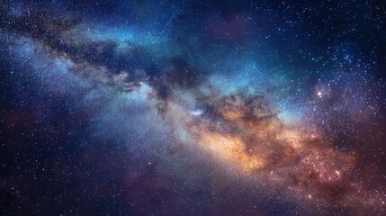 Fototapeta premium A breathtaking view of the Milky Way galaxy, showcasing its vibrant colors and celestial wonders.