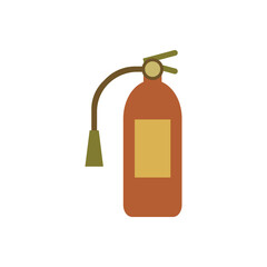 Minimalist Fire Safety Equipment Illustration Showing Red Extinguisher on White Background