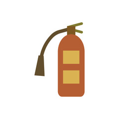 Minimalist Fire Extinguisher Illustration in Brown and Yellow Colors for Safety Concept