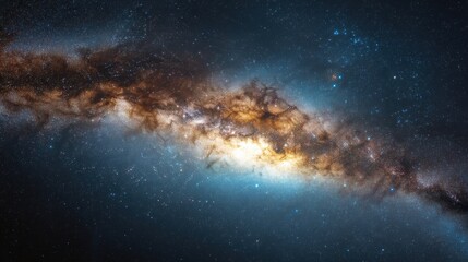 Fototapeta premium A breathtaking view of the Milky Way galaxy, showcasing its vibrant colors and intricate details. A cosmic masterpiece.