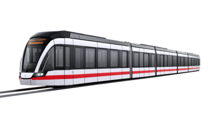 train in motion on  transparent background