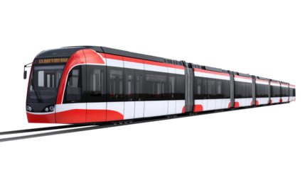 train in motion on  transparent background