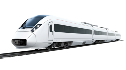 Modern White Train on transparent  Background