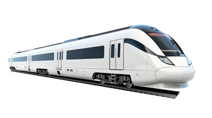 Naklejka premium Modern White Train on transparent Background
