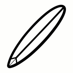Surfing Board outline on white background