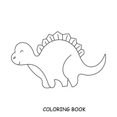 Black outline popular dinosaurus collection. education presschool, coloring book, kids