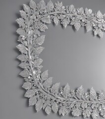 Silver leaf lace border, dazzling silver background  Intricate design ,  craft,  border,  invitation