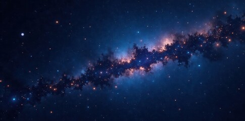 Naklejka premium Sparkling stars scattered across a deep black night sky , night, deep space