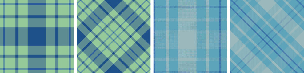 Plaid pattern set seamless tartan check plaid for skirt, tablecloth, blanket, duvet cover, or other modern fashion print.