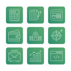 Finance line icon set. vector icon illustration