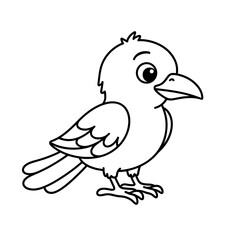 Obraz premium Cute cartoon bird for children's coloring book 