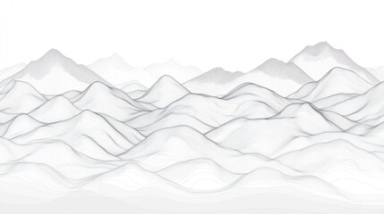 Obraz premium Abstract grayscale illustration of a mountain range.