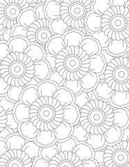 Abstract-Flowers Coloring Book Cover Pages