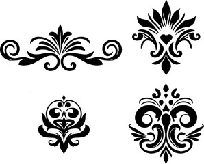 Set of decorative ornament or elements for design vector illustration