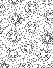 Abstract-Flowers Coloring Book Cover Pages