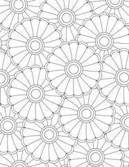 Abstract-Flowers Coloring Book Cover Pages