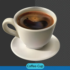transparent cup of coffee vector 