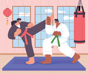 Flat Martial Arts Training Tatami Composition