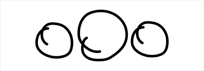 Highlight pen line. Hand drawn circle underline sketch. Oval pencil stroke. Doodle mark scribble. Ellipse and round emphasis