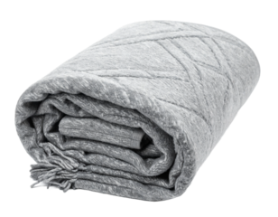 Folded Grey Throw Blanket on Chair – Minimalist Home Decor