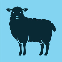 Vector Silhouette of Standing Sheep