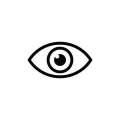 eps10 illustration of an outline Eye icon. Black Eye line art icon isolated on white background. Vector illustration