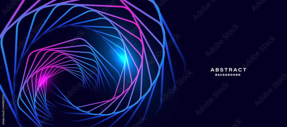 Aufkleber Dynamic spiral pattern with glowing lines background.
