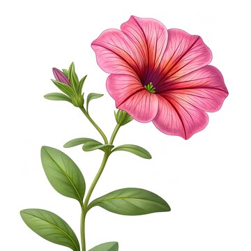 pink petunia flower on white background clip art preview