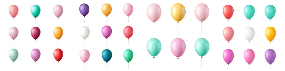 Colorful assortment of pastel balloons for a festive