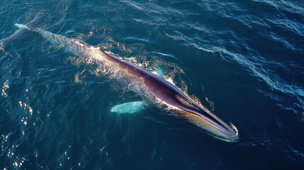 Obraz premium Bryde's Whale Surface Breach: Deep Ocean Encounter