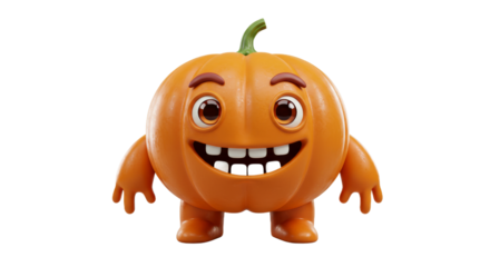 Animated pumpkin character with missing teeth