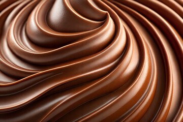 Naklejka premium Rich Chocolate Ice Cream Swirl Texture 