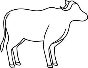 faceless cow animal outline coloring