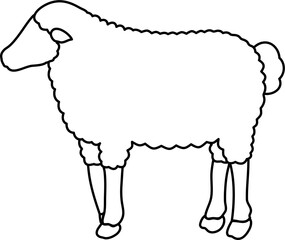faceless sheep animal outline coloring