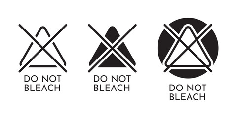 Do Not Bleach Icon Set Collection