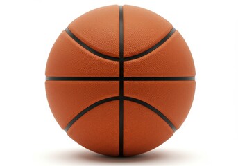 Fototapeta premium Close-up of a basketball with black lines against a white background in a studio shot