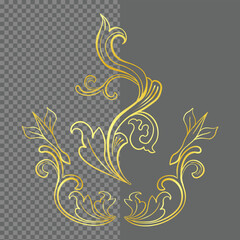 abstract floral background with golden ornament vector