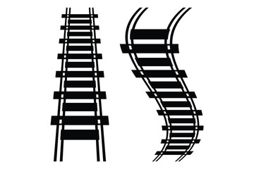 railroad and  railway icon on white background.