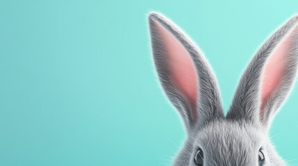 Fototapeta premium Easter bunny peeking out
